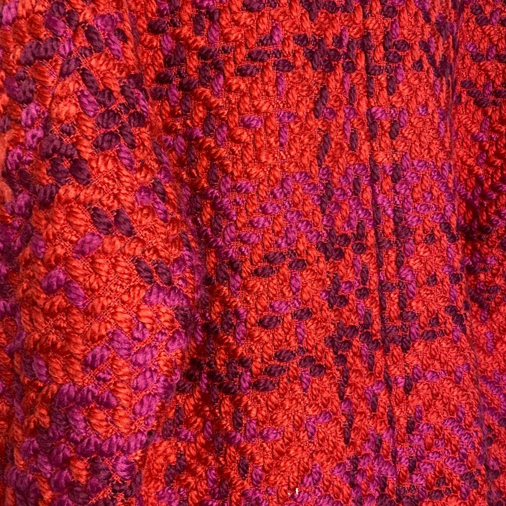 Desigual Plaid Catrina Red/Purple Coat Lined Jacket Women's 12 NWT - Picture 11 of 14